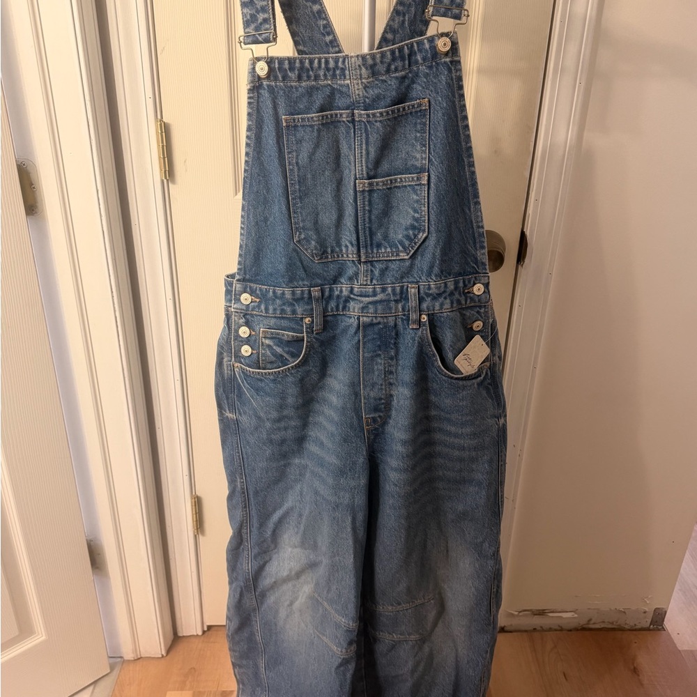 We The Free Relaxed Blue Denim Overalls